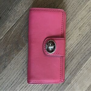 Coach Pink Leather Turnlock Wallet